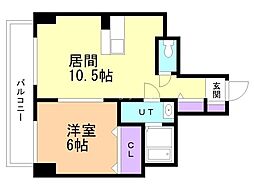 S-FORT南郷通 1LDKの間取図画像