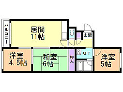 ハイグレード新札幌 3LDKの間取図画像