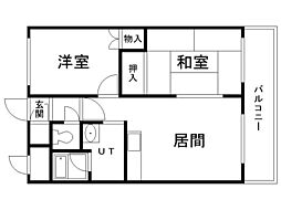 アクティブコート 2LDKの間取図画像