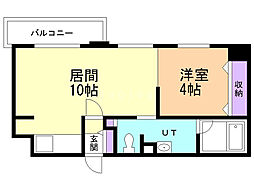 LEE厚別中央 1LDKの間取図画像