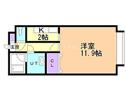 サンライズ文京台 1Kの間取図画像