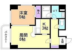 ブリッジひばりが丘 1LDKの間取図画像