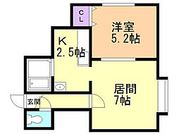 ガーデン・オーク新札幌 1LDKの間取図画像