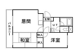フォレストヒルズ南郷 2LDKの間取図画像