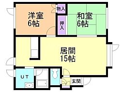 スターハイツA 2LDKの間取図画像