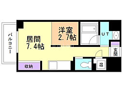 パークヒル厚別 1DKの間取図画像