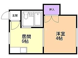 ソシアル向井 1DKの間取図画像
