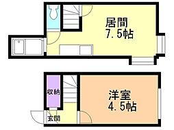 メゾンド・フルール2 1DKの間取図画像