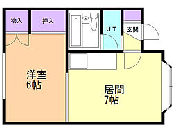 丸藤マンション 1DKの間取図画像