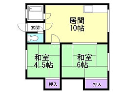 陽光マンション 2LDKの間取図画像