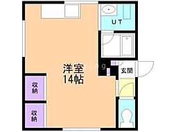 リバーサイド2 ワンルームの間取図画像