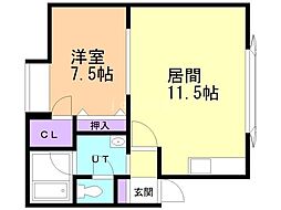 カーサ・フロール1 1LDKの間取図画像
