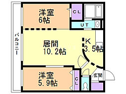 間取図画像 2LDK