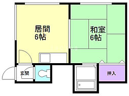 高台ハイツ 1DKの間取図画像