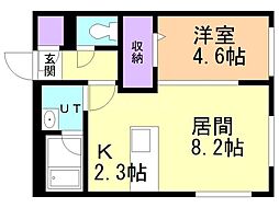 カレラ学園前 1LDKの間取図画像