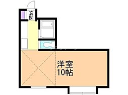 月寒原レジデンス ワンルームの間取図画像