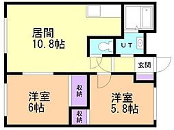 サントピア 2LDKの間取図画像