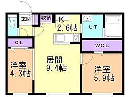 間取図画像 2LDK