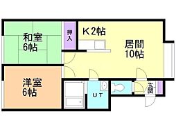 ルピナス藻岩 2LDKの間取図画像