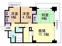 クリオ行啓通弐番館 3LDKの間取図画像