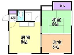 グリーンマンション 2LDKの間取図画像