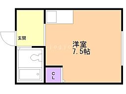 サンシャイン西岡 ワンルームの間取図画像