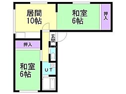 丸増澄川3条ロイヤルハイツ 2LDKの間取図画像