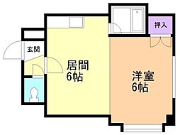 メゾン・ド・ラフィアン 1DKの間取図画像