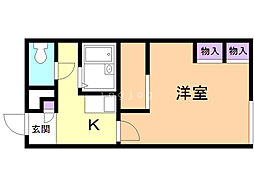 レオパレスグランデカーサ 1Kの間取図画像