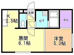 ジュネパレス札幌 1LDKの間取図画像