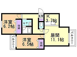 ロッソ 2LDKの間取図画像