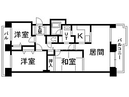 チサンマンション西岡弐番館イーストコート 3LDKの間取図画像
