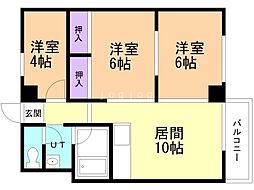 シャトーひらぎし 3LDKの間取図画像