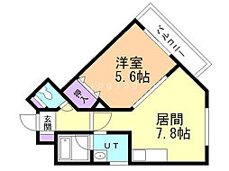 マープル月寒 1DKの間取図画像