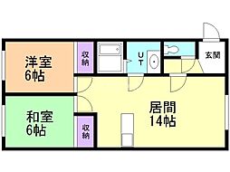 パールハイム 2LDKの間取図画像