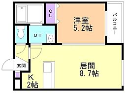 サンシティ平岸 1LDKの間取図画像