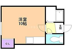 INOVE札幌平岸2条 ワンルームの間取図画像
