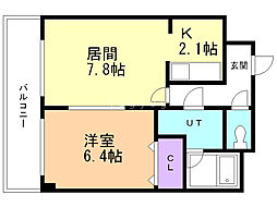 サクシード豊平 1LDKの間取図画像