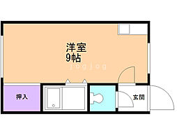 YKハイム ワンルームの間取図画像