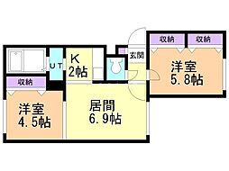 BACHIKOIver.2 2LDKの間取図画像