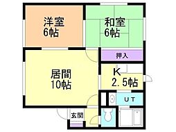 アーバンコートA 2LDKの間取図画像