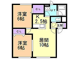 マルシェ2 2LDKの間取図画像