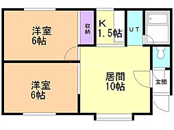 テゥーリ 2LDKの間取図画像