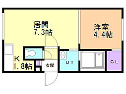 MK02BASE 1LDKの間取図画像