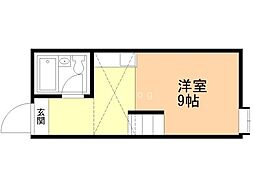 プラザイン川沿 ワンルームの間取図画像