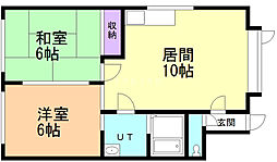 ハイツノース1 2LDKの間取図画像