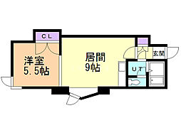 グレース旭町 1LDKの間取図画像