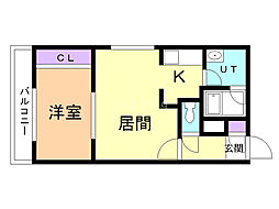 ブラン・シャール平岸 1DKの間取図画像