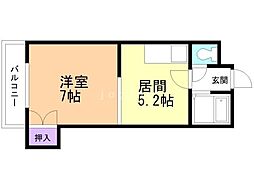 エンドレス三井 1DKの間取図画像