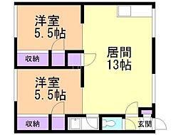 ココ・シャネル41 2LDKの間取図画像